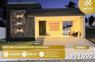 Casa à venda, 3 quartos, 3 suítes, 2 vagas, cajupiranga - parnamirim/rn