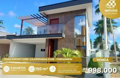Casa à venda, 3 quartos, 2 suítes, 2 vagas, cajupiranga - parnamirim/rn
