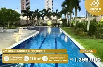 Apartamento à venda, 3 quartos, 1 suíte, 1 vaga, capim macio - natal/rn