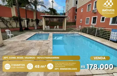 Vende-se apartamento no condomínio residencial veleiros semi-mobiliado em nova parnamirim!