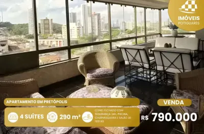 Apartamento à venda, 4 quartos, 4 suítes, petrópolis - natal/rn