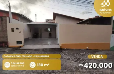 Excelente casa à venda em condomínio fechado-nova parnamirim