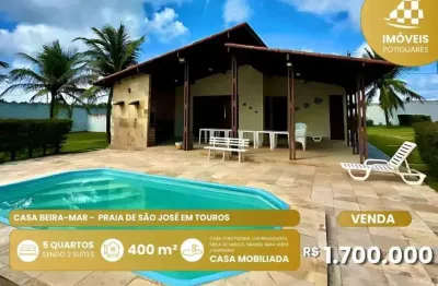 Chácara à venda, 5 quartos, 2 suítes, 6 vagas, praia de são josé - touros/rn