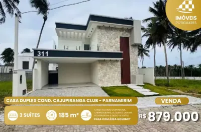 Casa à venda, 3 quartos, 3 suítes, 2 vagas, cajupiranga - parnamirim/rn