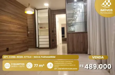 Vende-se apartamento semi mobiliado no residencial sttilo em nova parnamirim