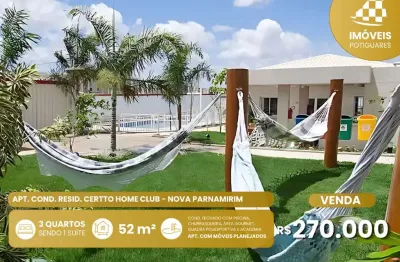 Apartamento à venda, 3 quartos, 1 vaga, nova parnamirim - parnamirim/rn