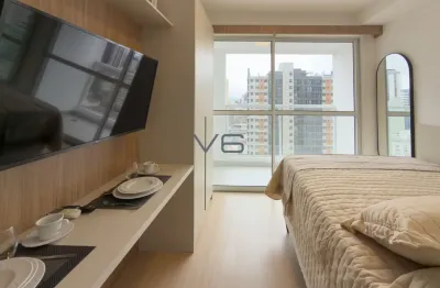 Apartamento Studio com 19,75m² privativos, no Centro, Curitiba - PR. Totalmente Mobiliado