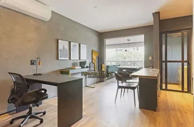 Flat mobiliado no horizonte jk – itaim bibi – 1 dormitório com varanda