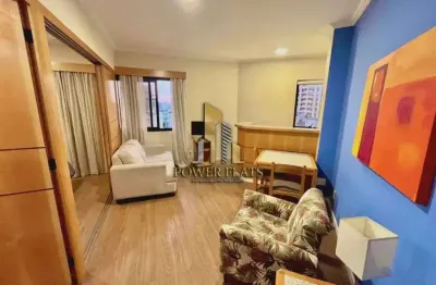 Flat mobiliado 1 suíte no hampton park jardins – 40m² – varanda, vaga e lazer – jardins, sp