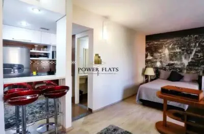 Lindo flat mobiliado 1 quarto em moema (34 m²) – lazer completo