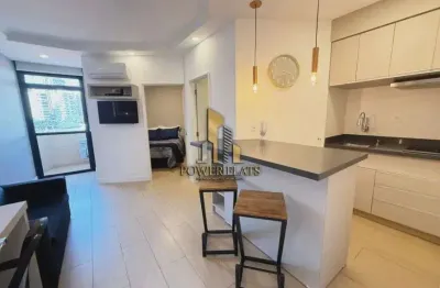 Flat mobiliado 1 suíte no moema studium – 35m² – varanda, vaga e lazer – moema, sp