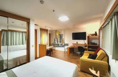 Flat mobiliado transamerica faria lima | itaim bibi | 1 dorm | andar alto | pronto p/ morar