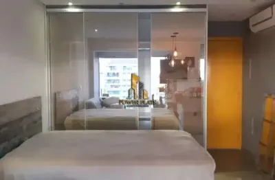 Flat mobiliado para alugar no brooklin – 1 suíte, 1 vaga – andar alto com vista panorâmica