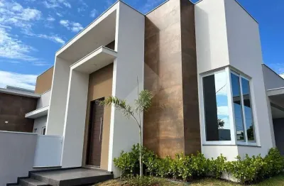 Casa novíssima e moderna com 4 suítes, amplas salas, área gourmet e piscina com aquecimento solar