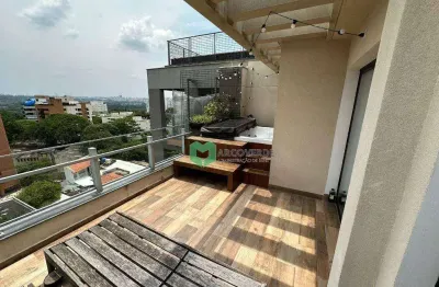 Cobertura com 1 suíte, 2 vagas,  semi-mobiliado, 147 m² - venda por r$ 2.900.000  - vila madalena - são paulo/sp