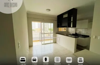 Edifício Porto Victoria  Apartamento com 43 m², 1 dormitório, 1 banheiro, cozinha, sacada.