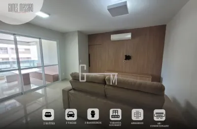 Edifício Berlim Apartamento com 90 m², semi- mobiliado, 2 suítes completas em armários planejados e ar-condicionado