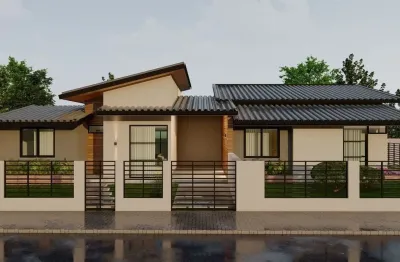 Casa nova no vale verde palhoça com 3 dormitórios, moderna e bem localizada