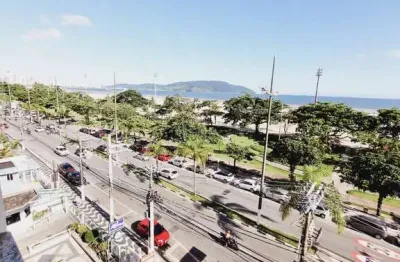 Temporada-apartamento 3 dormitórios com vista mar total - gonzaga - santos