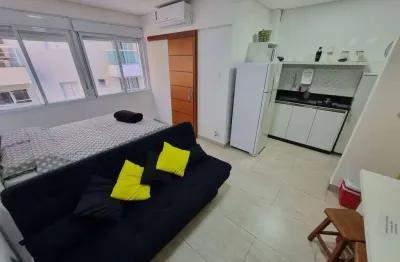 Apartamento (sala living) com vista mar - temporada - embaré - santos
