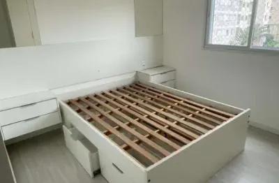 Lindo apartamento com sala estendida com churrasqueira gourmet e mobiliado
