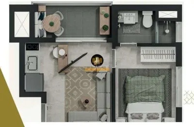 Apartamento 1 dormitório para venda em são paulo, pinheiros, 1 dormitório, 1 ban