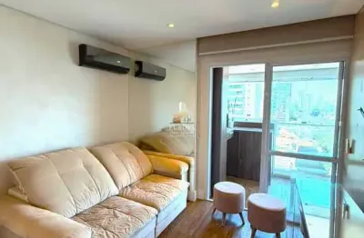 Apartamento 43m² mobiliado | 1 dormitório, varanda gourmet e 1 vaga – brooklin