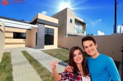 Casa  c/ quintal  - c/70m² - terreno 7 x 28 - 03 quartos sendo  01 suíte -  churrasqueira - bairro ipê - são josé dos pinhais - pr