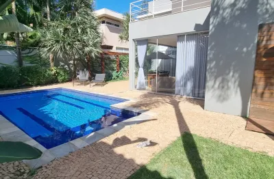 Sobrado para locação com 440m² de área útil, 4 suítes, lazer, condomínio fechado com segurança 24 horas, Jardim Botânico, Ribeirão Preto.