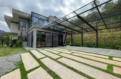 Casa com 4 dormitórios à venda, 303 m² por r$ 4.200.000,00 - parque do imbui - teresópolis/rj