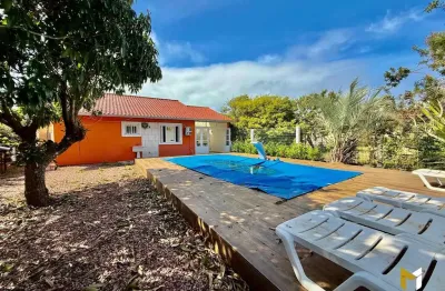 Casa 3 dormitórios 1 suíte lareira piscina Rainha do Mar Xangri-Lá