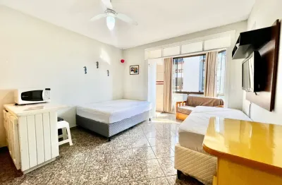 Excelente apartamento kitnet mobiliado beira mar com box, aceita financiamento bancário
