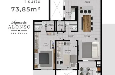 Apartamento no águas de alonso residence – conforto e sofisticação em são josé