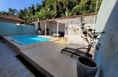 Casa à venda com 4 dormitórios - piscina e churrasqueira - 2 vagas - jardim albamar - guarujá/sp