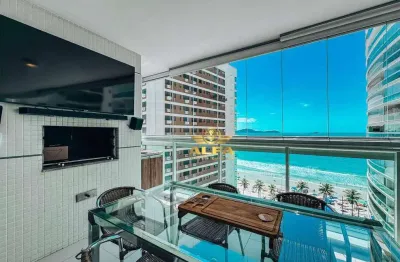 Apartamento frente ao mar na praia das astúrias, guarujá – varanda gourmet | alfa imóveis guarujá