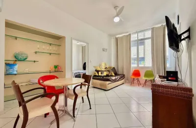 Apartamento mobiliado à venda em pitangueiras guarujá; 1 suíte; 50m da praia; portaria 24h | alfa imóveis guarujá
