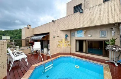 Cobertura com piscina privativa e terraço gourmet na Praia das Pitangueiras – Alfa Imóveis Guarujá