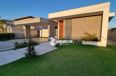 Casa em condominio de luxo com 5 dormitórios sendo 4 suites à venda, 370 m² por r$ 2.350.000 - papagaio - feira de santana/ba