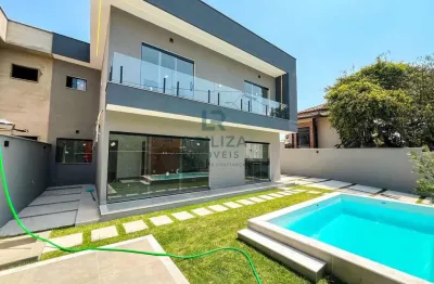 Casa alto padrão para venda em niterói, itacoatiara, 4 dormitórios, 4 suítes, 5 banheiros, 2 vagas