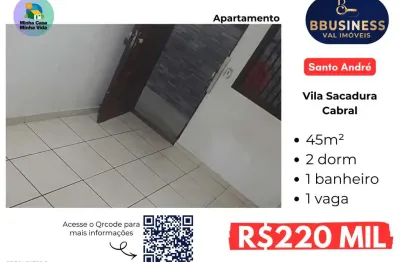 Apartamento à venda com 2 quartos - Vila Sacadura Cabral, Santo André, SP