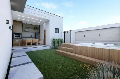 Casa térrea moderna com área gourmet e 3 dormitórios no condomínio cidade jardim ii, com segurança