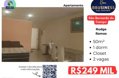 Apartamento Porteira Fechada em Rudge Ramos, SBC – 1 Dormitório, 2 Vagas Cobertas e Móveis de Quali