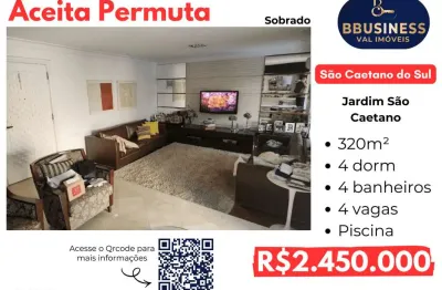 Sobrado à Venda com piscina, 4 quartos, sendo 2 suítes - Jardim São Caetano, São Caetano do Sul, SP