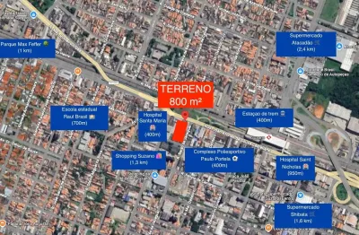 Terreno comercial 800 m² ao lado da estação de suzano | polo automotivo