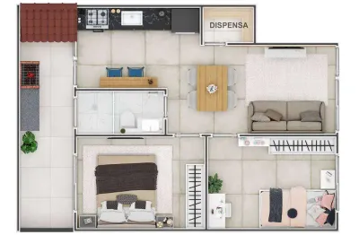 Casa com 2 quartos à venda na Rua Mirim, 477, Vila Mirim, Praia Grande