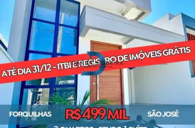 Casa com 2 quartos à venda na Rua Lídio Corrêa, 17, Forquilhas, São José