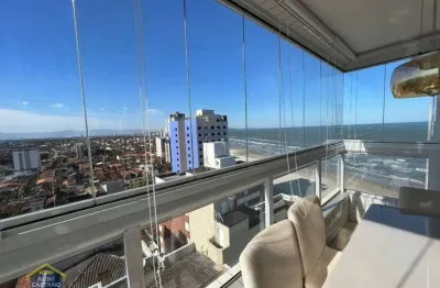 Cobertura em prédio frente mar no caiçara - 3 suítes! mobiliada!!