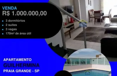 Essa vende rápido!! 2 quadra do mar na guilhermina cobertura duplex