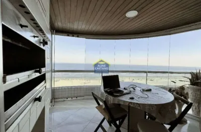 Apartamento frente mar na guilhermina com 140,0ms útil! mobiliado!