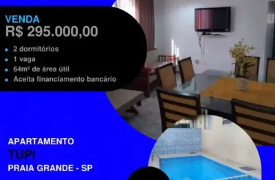 Já viu este? 2 dorms mobiliado com piscina - 2 quadras do mar